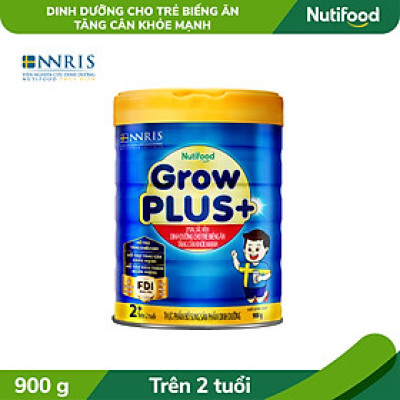 Sữa Bột Nutifood GrowPLUS+ Biếng Ăn (Xanh) 2+ Lon 900G - Tăng cân khoẻ mạnh