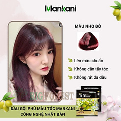 Gói Dầu Gội Nhuộm Tóc, Phủ Bạc Thảo Dược Mankani [Gói 25ml - Nho Đỏ]