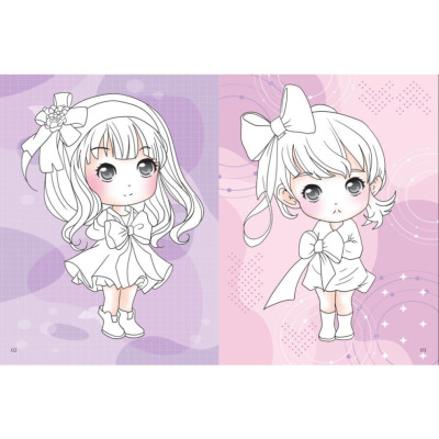Sách - Dán Hình & Tô Màu IQ EQ CQ - Chibi Girl Tô Màu Bé Gái - Tinh Nghịch - Kèm Sticker - Combo 5 Cuốn - Việt Thư