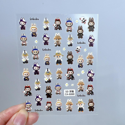 Sticker Dán Móng 5D Hình Labubu Đáng Yêu, Sticker Làm Nail, Miếng Dán Móng Tay 5D Labubu Cute Ngộ Ngĩnh Hot Trend