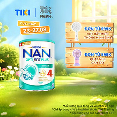 Sữa bột Nestlé NAN OPTIPRO PLUS 4 800g/lon với 5HMO Giúp tiêu hóa tốt + Tăng cường đề kháng  - Bé 2-6 tuổi