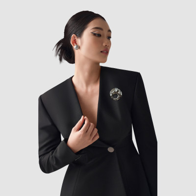 Set áo vest nữ dáng ôm tôn dáng & chân váy bút chì xẻ KELSEY thiết kế cao cấp WHITE CHIC