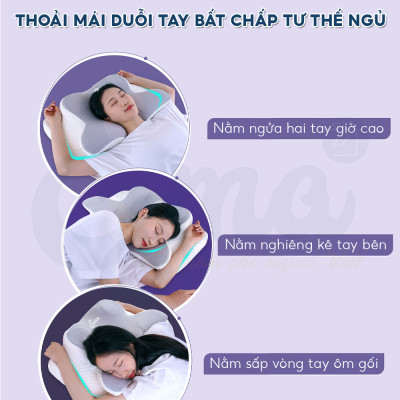 Gối công thái học EMA thế hệ thứ 2 - Chống đau cổ vai ngáy, chống ngủ ngáy, hỗ trợ ngủ nhanh