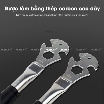 Cờ lê Tháo bàn đạp pedan xe đạp, tháo trục bánh xe trước sau,  size 15mm 24mm 9/16" chất liệu thép không gỉ, tay cầm PVC chống trượt - Mai Lee