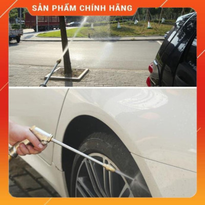 ️ Bộ dây vòi xịt nước rửa xe, tưới cây ,tăng áp 3 lần,loại 15m 206701-3 đầu đồng,cút,nối đen+ đai