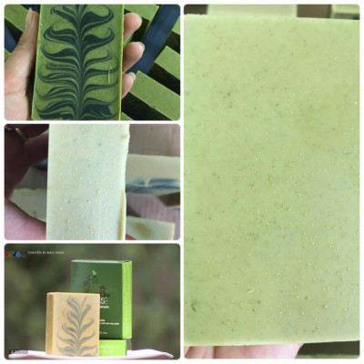 Xà Phòng Chùm Ngây Moris Handmade - 100% Từ Thiên Nhiên, Làm Sạch Sâu, Nuôi Dưỡng Da, An Toàn - Xà Bông chùm ngây - Moringa Soap (100gr). Tặng kèm túi lưới tạo bọt