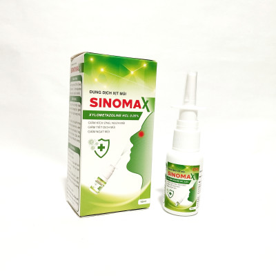Dung Dịch Xịt Mũi Sinomax, Giúp Giảm Ngạt Mũi, Chảy Nước Mũi, Giảm Kích Ứng, Ngứa Mũi, Viêm Xoang Mũi – Lọ Xịt 15Ml