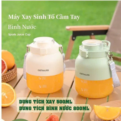 Máy Xay Sinh Tố Cầm Tay Mini Ostmars - Sạc Tích Điện, 10 Lưỡi Dao Đa Năng, Dung Tích 500ml - HÀNG CHÍNH HÃNG MINIIN