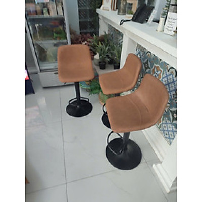 Ghế quầy bar có lưng CB2272A Nội thất Capta Ghế bar quầy đảo bếp nệm pvc có lưng tựa chân đen tăng giảm HCM