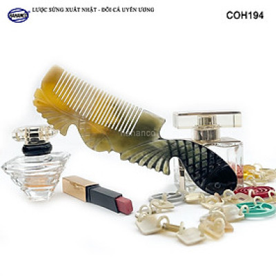  Lược Sừng Vân Nưa Đôi Cá Uyên Ương (Size: XL - 20cm) thể hiện tình yêu vĩnh cửu - Mẫu Cao Cấp Siêu Đẹp - COH194