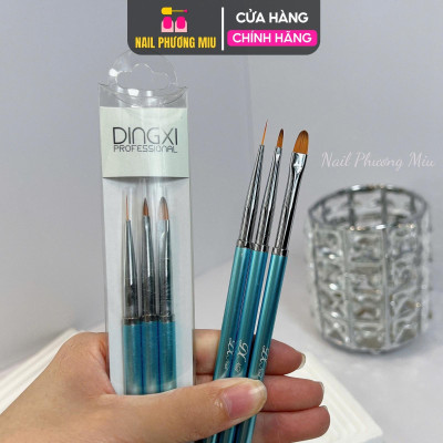 Set 3 Cọ Nét DingXi Cao Cấp Vẽ Nét Mảnh Siêu Đẹp, Sơn Móng, Đắp Gel, Cọ Vẽ Hoa Làm Nail Chuyên Dụng Nail Phương Miu Nữ