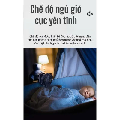 Quạt Mini Tích Điện Kẹp Bàn F60 - 5 Tốc Độ Gió, Xoay 720 Độ, Lồng Quạt 15cm, Sạc Type C - HÀNG CHÍNH HÃNG MINIIN