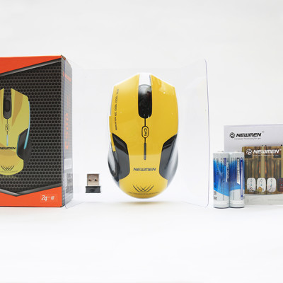 Chuột Chơi Game Không Dây Newmen E500 (màu vàng)-Hàng Chính Hãng