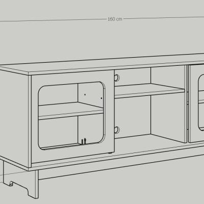 [Happy Home Furniture] MEYDAN , Kệ TV 2 cửa lùa , 160cm x 42cm x 65cm ( DxRxC), KTV_013