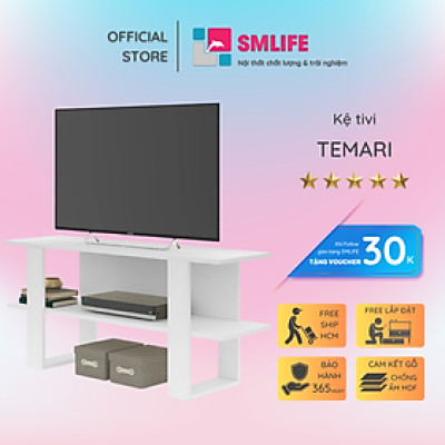 Kệ TV gỗ phòng ngủ dạng thấp SMLIFE Temari