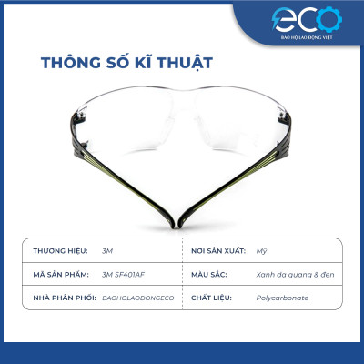 Kính bảo hộ 3M SF401AF kính chống bụi, chống tia UV phong cách thể thao
