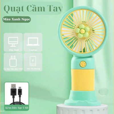 Quạt Mini Để Bàn, Quạt Tích Điện Sạc USB - Quạt Cầm Tay Tốc Độ, Điều Chỉnh Hướng Gió Xoay 360 Độ, Kiểu Dáng Sang Trọng , Không Gây Ồn, Pin Sạc - Giao Màu Ngẫu Nhiên - Hàng Nhập Khẩu