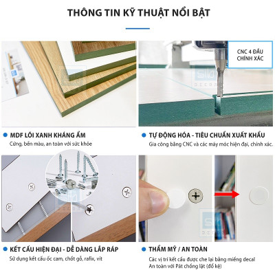 Kệ Tivi Gắn Tường Bo Cong Màu Trắng 2 Ngăn Kéo Và Cánh Mở Hiện Đại SIB Decor TV169