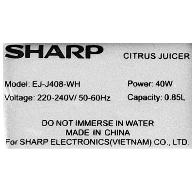 Máy Vắt Cam Sharp EJ-J408-WH (40W) - Hàng Chính Hãng