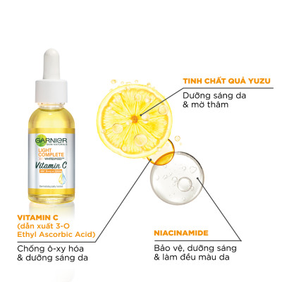 Tinh Chất Garnier Light Complete Speed Vitamin C Booster Serum Sáng Da & Mờ Thâm 30ml