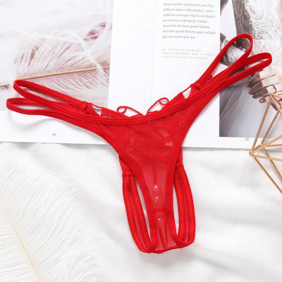 Quần lót nữ sexy lọt khe thêu bướm hở đũng sexy - Màu đỏ