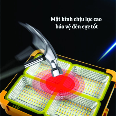 Đèn LED Năng Lượng Mặt Trời Cầm Tay  500W, Đa Năng, Chống Nước, Đổi Màu