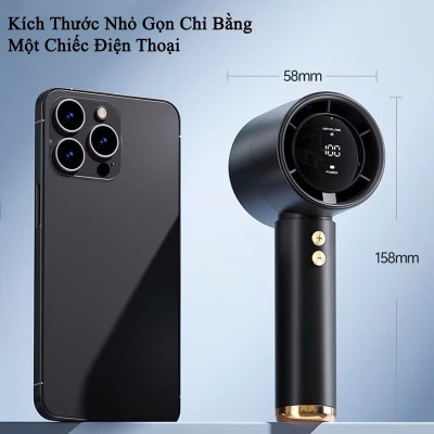 Quạt Tích Điện Mini Cầm Tay 638 – Màn Hình LED, 100 Tốc Độ Gió, Pin 4000mAh Siêu Mát - HÀNG CHÍNH HÃNG MINIIN