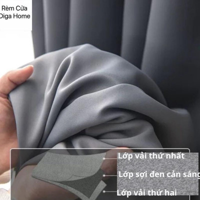 Rèm Trang Trí Cửa Sổ,Cản Nắng- Hoạ Tiết Trơn - Màu Xám Khói, NHIỀU KÍCH THƯƠC, CÓ SẴN