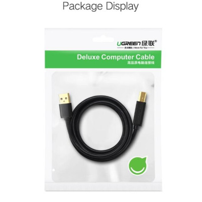 Ugreen UG10352US135TK 5M màu Đen Cáp USB 2.0 sang USB B máy in đầu mạ vàng - HÀNG CHÍNH HÃNG