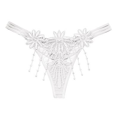 Quần lót nữ lọt khe dây tua rua bông hoa ở trước
