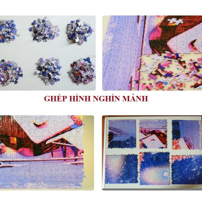 Tranh ghép hình 1000 mảnh bằng giấy Jigsaw Puzzle hình BÊN BỜ ĐỊA TRUNG HẢI   ,kích thước 75cm*50cm, mã số STN-TG023