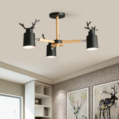 Đèn chùm NOTERSE sừng hươu 3 tay kiểu dáng độc đáo, hiện đại - kèm bóng LED chuyên dụng.