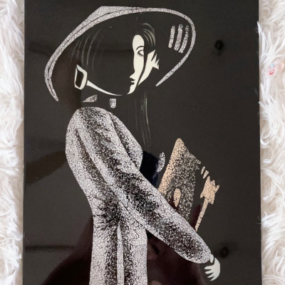 Tranh sơn mài - CÔ GÁI ÁO DÀI VIỆT NAM - Cẩn trứng chìm cao cấp