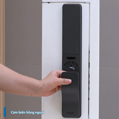 Bộ khóa cửa thông minh Gateway điều khiển từ xa, vân tay, thẻ từ, mật khẩu và chìa cơ, tích hợp kèm chuông cửa Philips DDL801-5HBS - Hàng chính hãng
