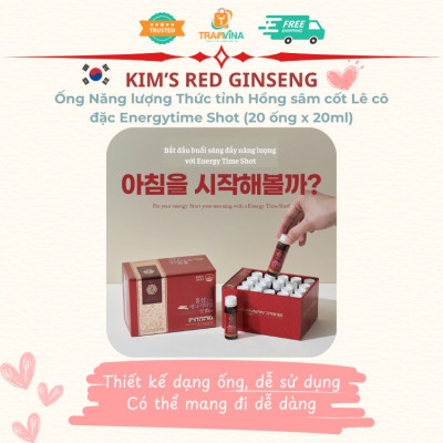 Ống Năng lượng Thức tỉnh Hồng sâm cốt Lê cô đặc Kim