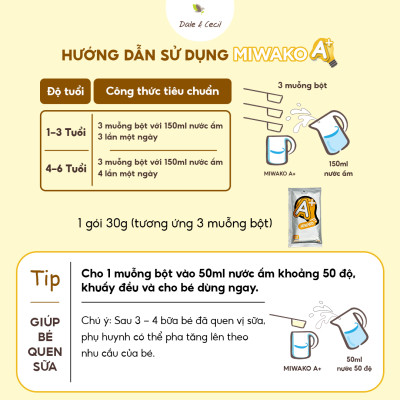 Sữa Miwako A+ Sữa Hạt Cho Bé Tăng Chiều Cao Ngủ Ngon Phát Triển Thông Minh, Sữa Không Đường 700g Vị Vani x2 Hộp - miwako
