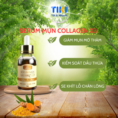 Serum Mụn Collagen X3 Serum Dưỡng Ẩm Kiểm Soát Dầu Nhờn Se Khít Lỗ Chân Lông Đông Anh Chính Hãng 5ml