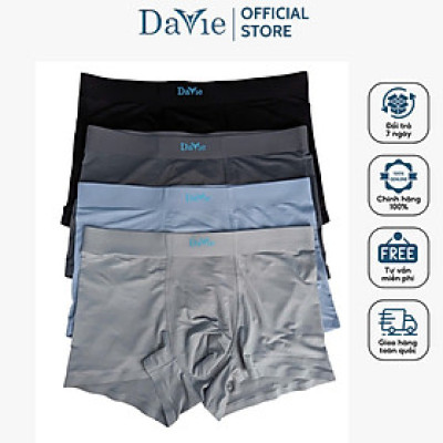 Quần Lót Nam Boxer Thương Hiệu Davie Cao Cấp Mã Dvlx002 Không Đường Viền, Co Giãn Tốt