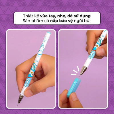 Hộp 20 Bút Gel Joyee - Thiên Long GEL-067 - Mực Khô Siêu Nhanh - Mực Tím