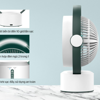 QUẠT SẠC TÍCH ĐIỆN SUNHOUSE SHD7116 - HÀNG CHÍNH HÃNG