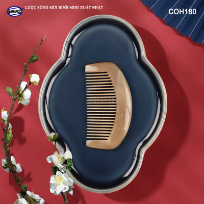 Lược Sừng Múi Bưởi Mini Răng Thưa (Size: XS-9cm) COH189 - Chải tóc xoăn rối xù, phụ kiện bỏ túi tiện dụng không thể thiếu - Chăm sóc tóc - HAHANCO