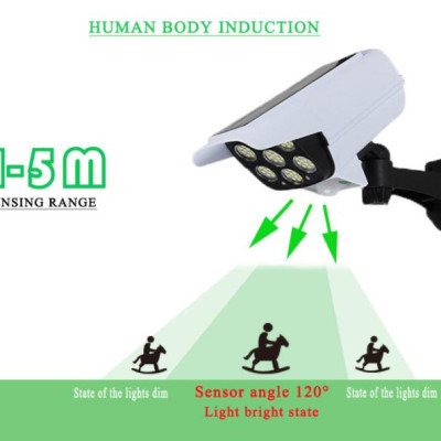 Đèn năng lượng mặt trời cảm ứng ánh sáng mô hình camera chống nước đạt chuẩn IP65