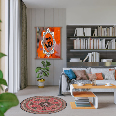 Thảm Yoga tròn cao cấp chính hãng Yvonne, Enchanted Garden (TẶNG KÈM 3 PHẦN QUÀ) dày 2,5mm, chất liệu cao su, bề mặt BÁM - NHÁM chống trơn trượt, thấm hút mồ hôi, kèm túi đựng thảm và dây buộc thảm, dễ vệ sinh thảm, thảm bền đẹp, sang xịn