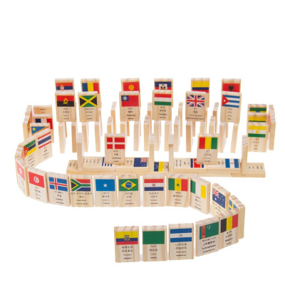 Đồ Chơi Trí Tuệ Cho Bé, Đồ Chơi Gỗ, Bộ Domino 100 Lá Cờ Của Các Quốc Gia Trên Thế Giới