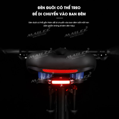  Yên BÉO Xe Đạp ESL-01 Mút Chống Sốc Dày Thoải Mái với bọc da PU, Giảm Chấn Bóng lò xo, khung cong kim loại chắc chắn cho xe đạp MTB, xe thể thao, có khe trượt lắp đèn, 2 cách lắp đặt - Mai Lee