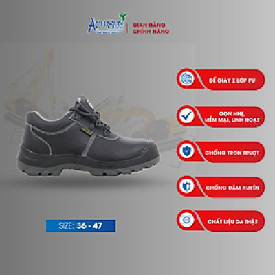 Giày Bảo Hộ Lao Động Safety Jogger Nam Và Nữ Bestrun S3 Màu Đen, Da Thật, Mũi Thép, Lớp Lót Thép