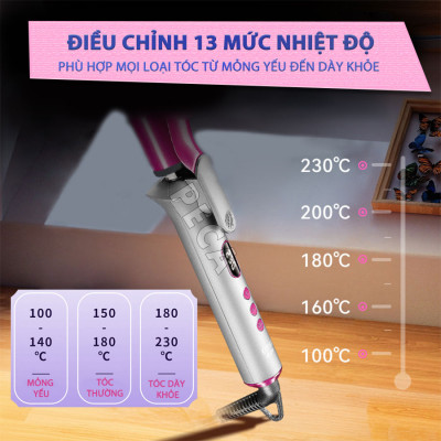 Máy uốn tóc cao cấp Kemei KM-2303 điều 13 mức nhiệt chỉnh nhiệt độ phù hợp với mọi loại tóc công suất mạnh mẽ - Hàng chính hãng