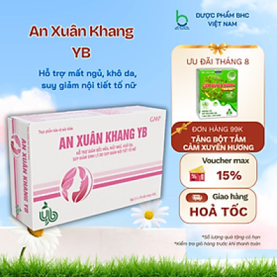 Viên Uống AN XUÂN KHANG YB Hỗ Trợ Giảm Mất Ngủ, Khô Da, Cân Bằng Nội Tiết Tố Nữ, Tiền Mãn Kinh