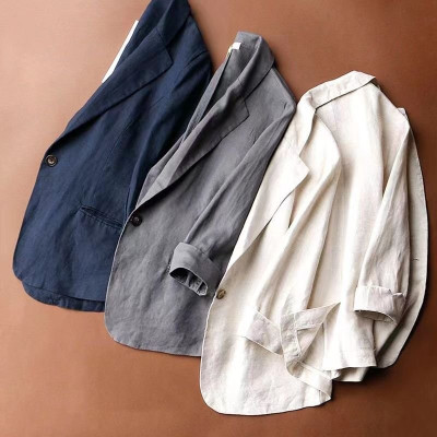 Áo blazer nữ chất linen bột mịn cao cấp, tay lỡ thích hợp mặc mùa thu, đông Bz11