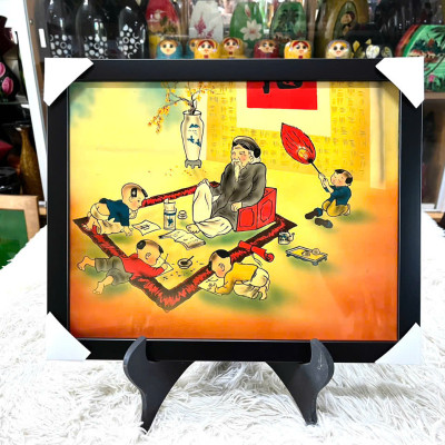 Tranh sơn mài - THẦY ĐỒ - Size 30x40 cm - Hình ảnh truyền thống – Hồn Việt xưa qua nét sơn mài thủ công